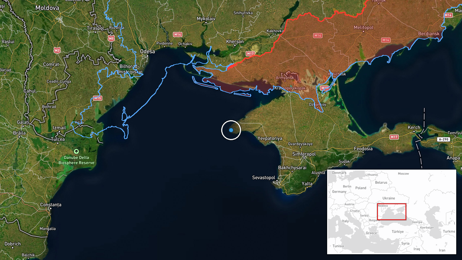 Olenivka, Crimea, Russia-occupied Ukraine — UAS Strike location map