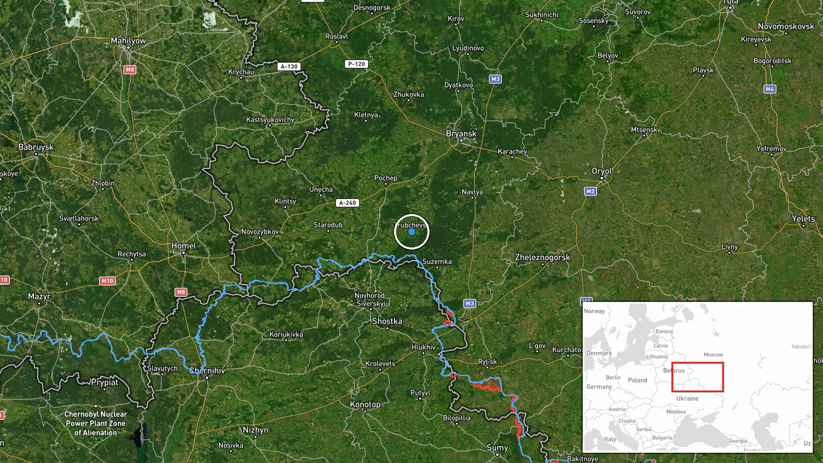 Trubchevsk, Bryansk Oblast, Russia — UAS Strike location map