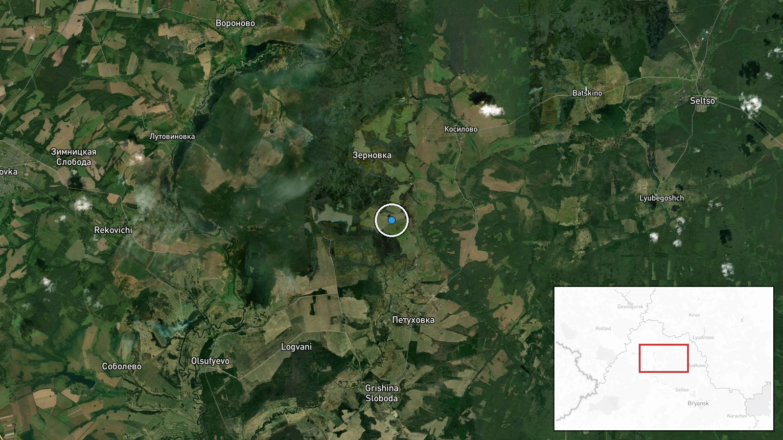 Berezki, Bryansk Oblast, Russia — UAS Strike location map