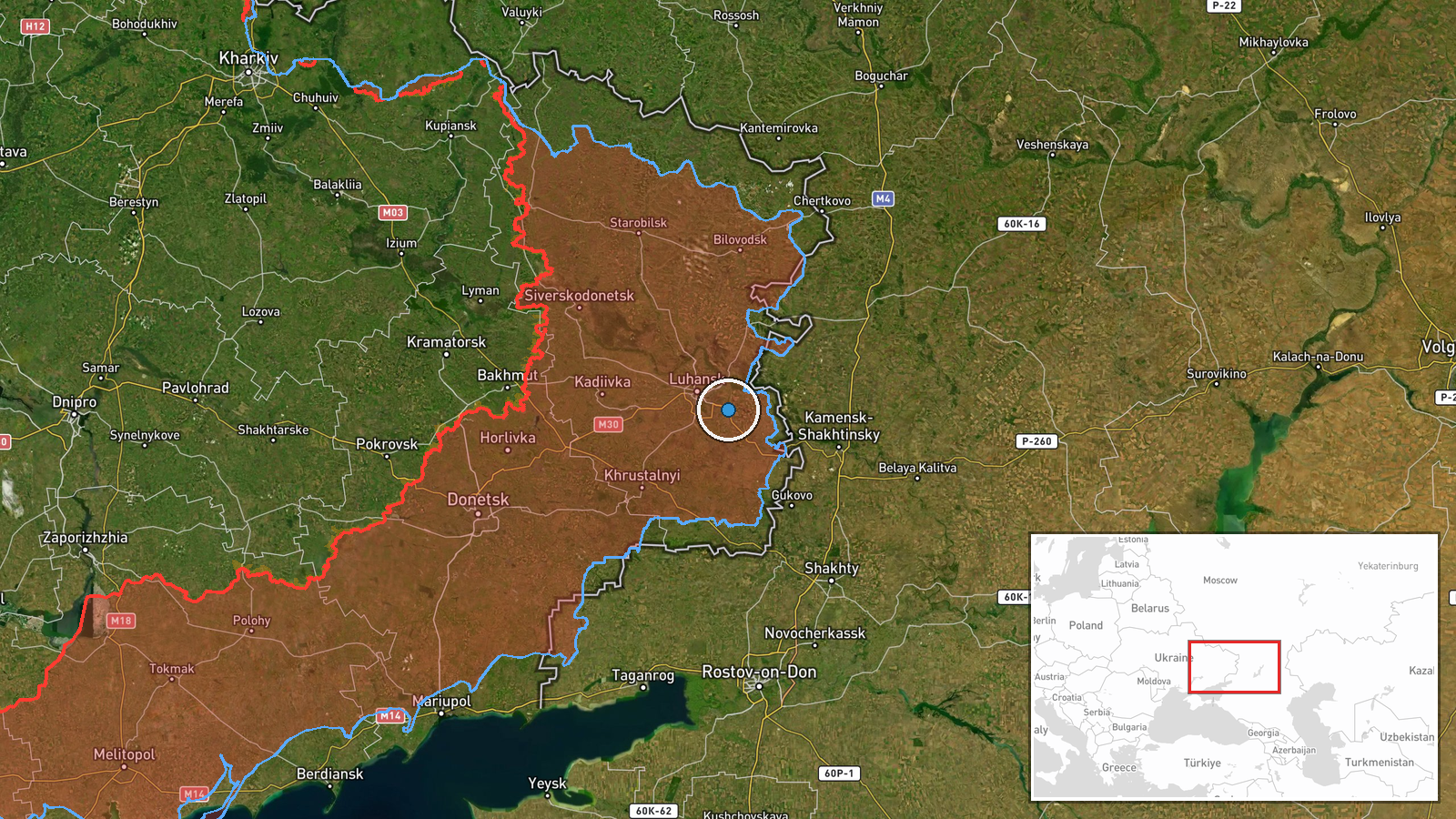 Novosvitiivka, Luhansk Oblast, Ukraine — UAS Strike location map