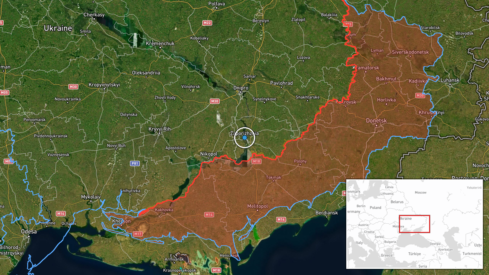 Zaporizhzhia Oblast, Ukraine (southern coast near Azov Sea) — Deployment location map