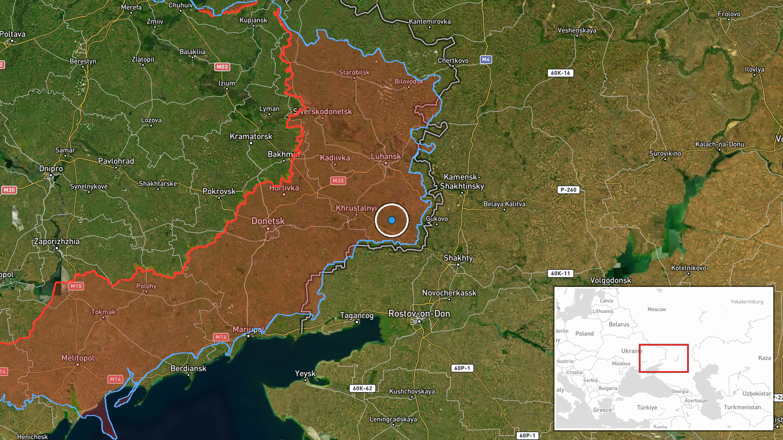 Rovenky, Luhansk Oblast, Ukraine — UAS Strike location map