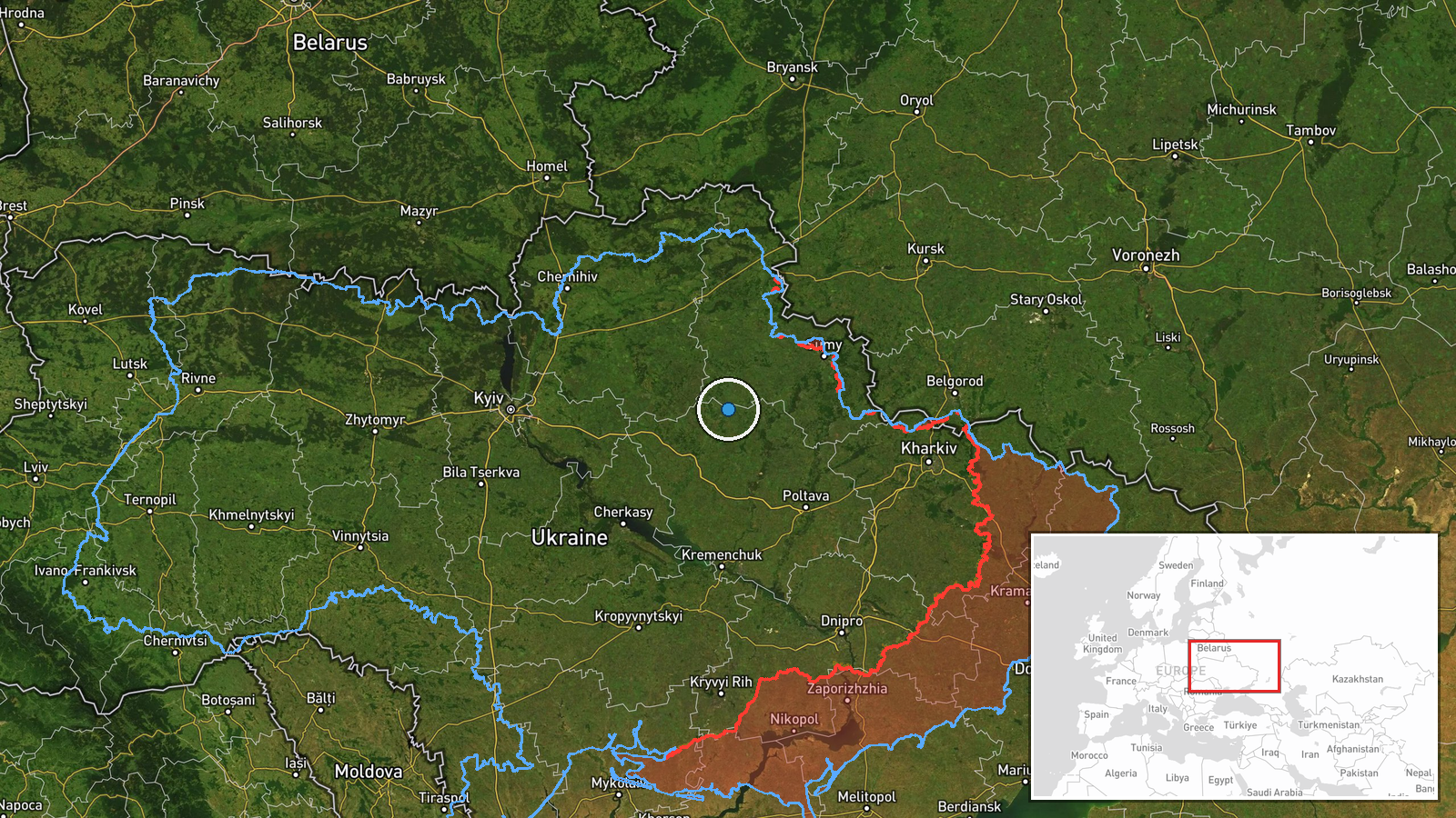 Stary Khutir, Belgorod Oblast, Russia — Combat location map