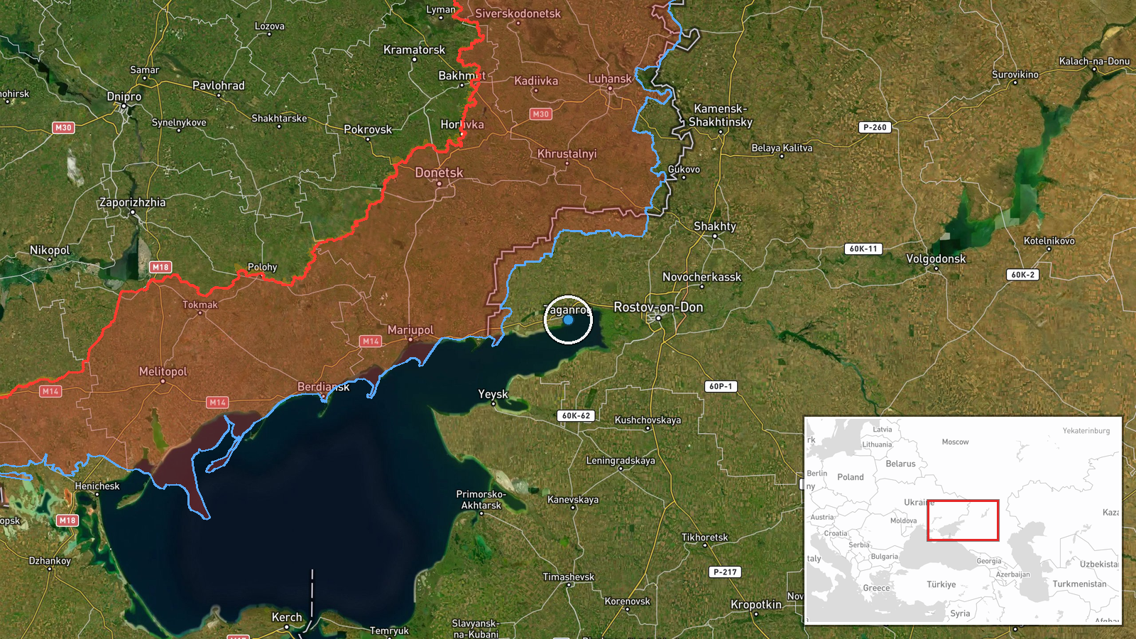 Taganrog, Rostov Oblast, Russia — UAS Strike location map