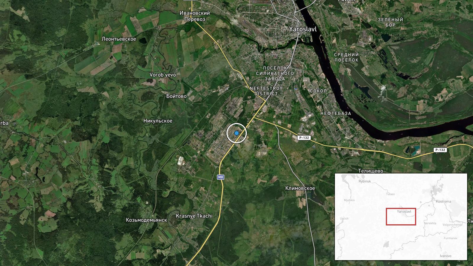 Yaroslavl, Yaroslavl Oblast, Russia — UAS Strike location map