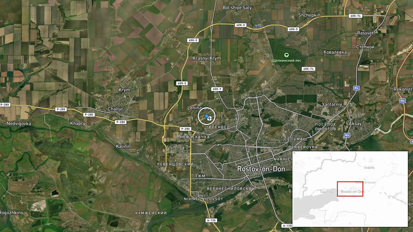 Rostov-on-Don Central Airport, Rostov Oblast, Russia — UAS Strike location map