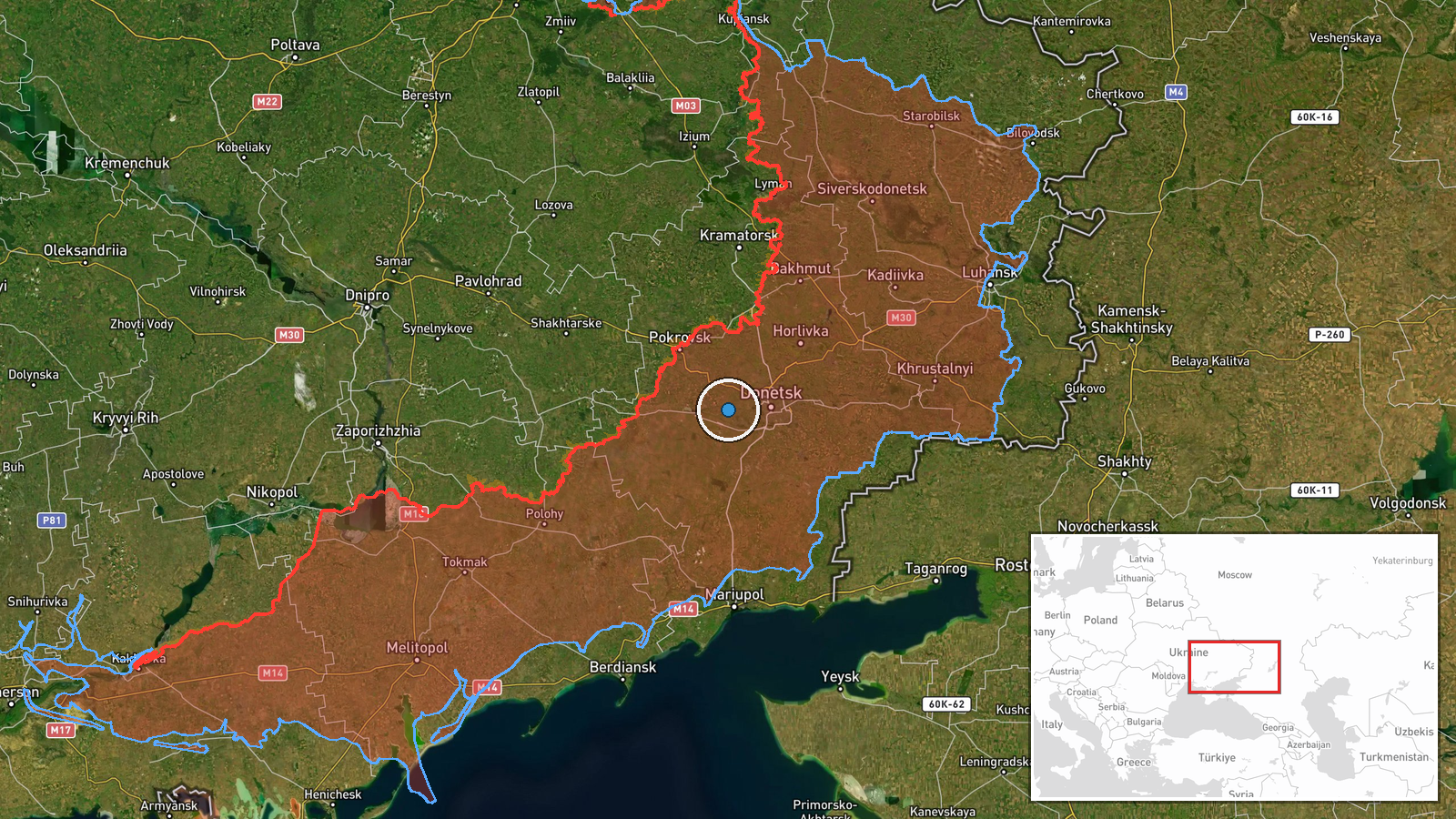 Krasnohorivka, Donetsk Oblast, Ukraine — Report location map