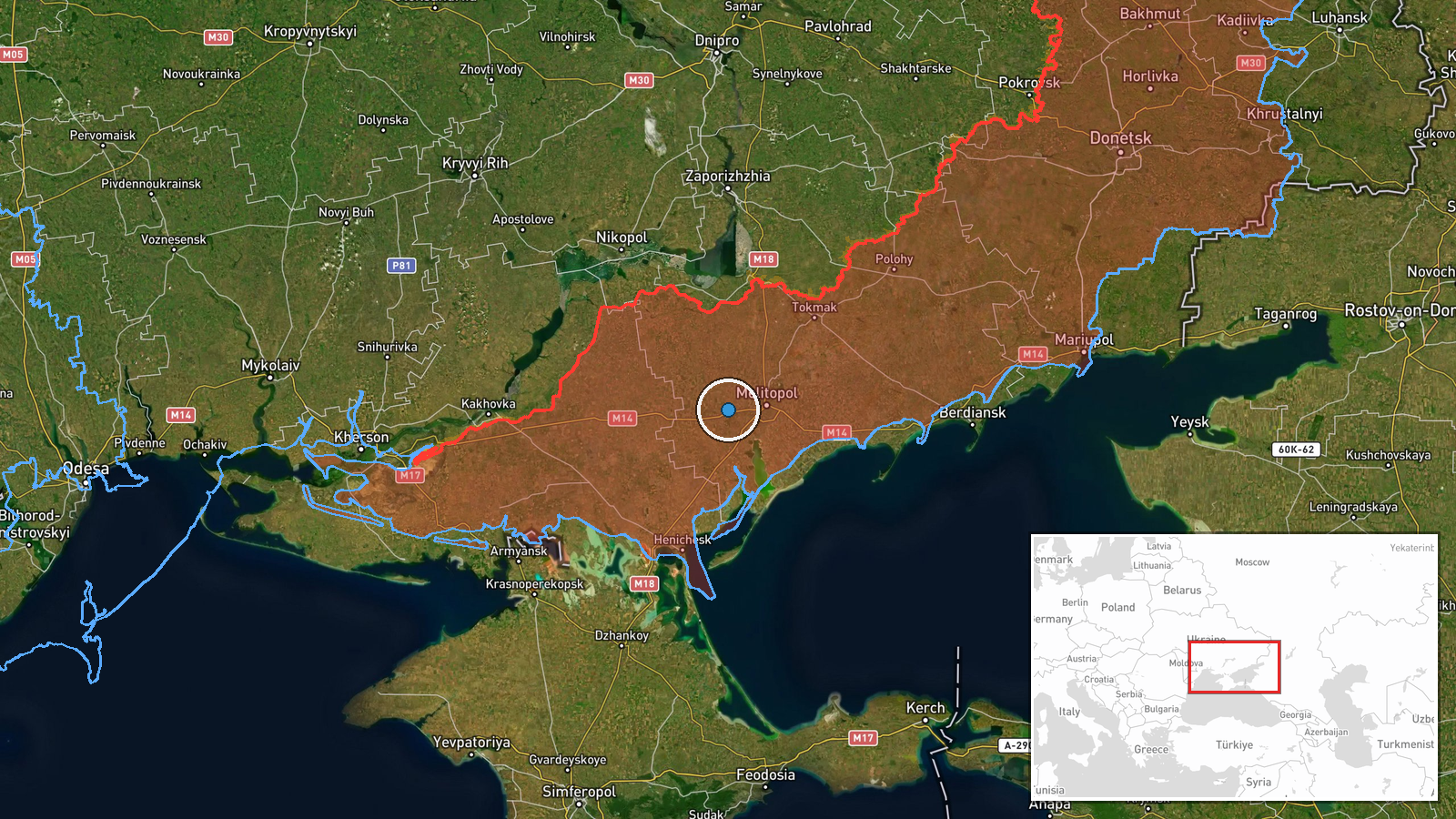 Chekhohrad (formerly Novohrodivka), Zaporizhzhia Oblast, Ukraine — UAS Strike location map