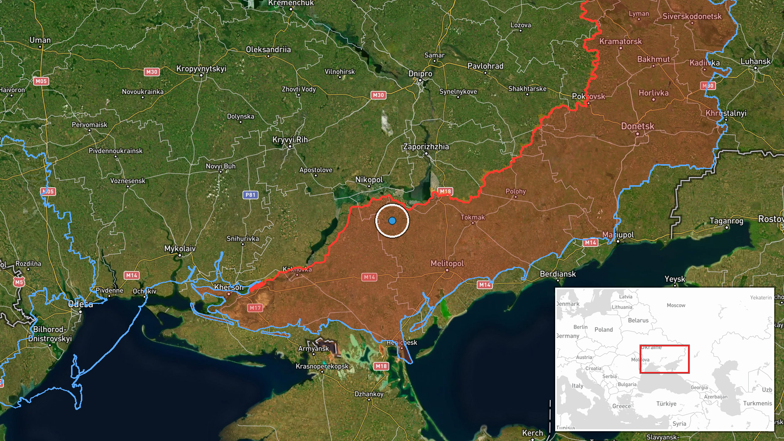 Velyka Bilozerka, Zaporizhzhia Oblast, Ukraine — UAS Strike location map