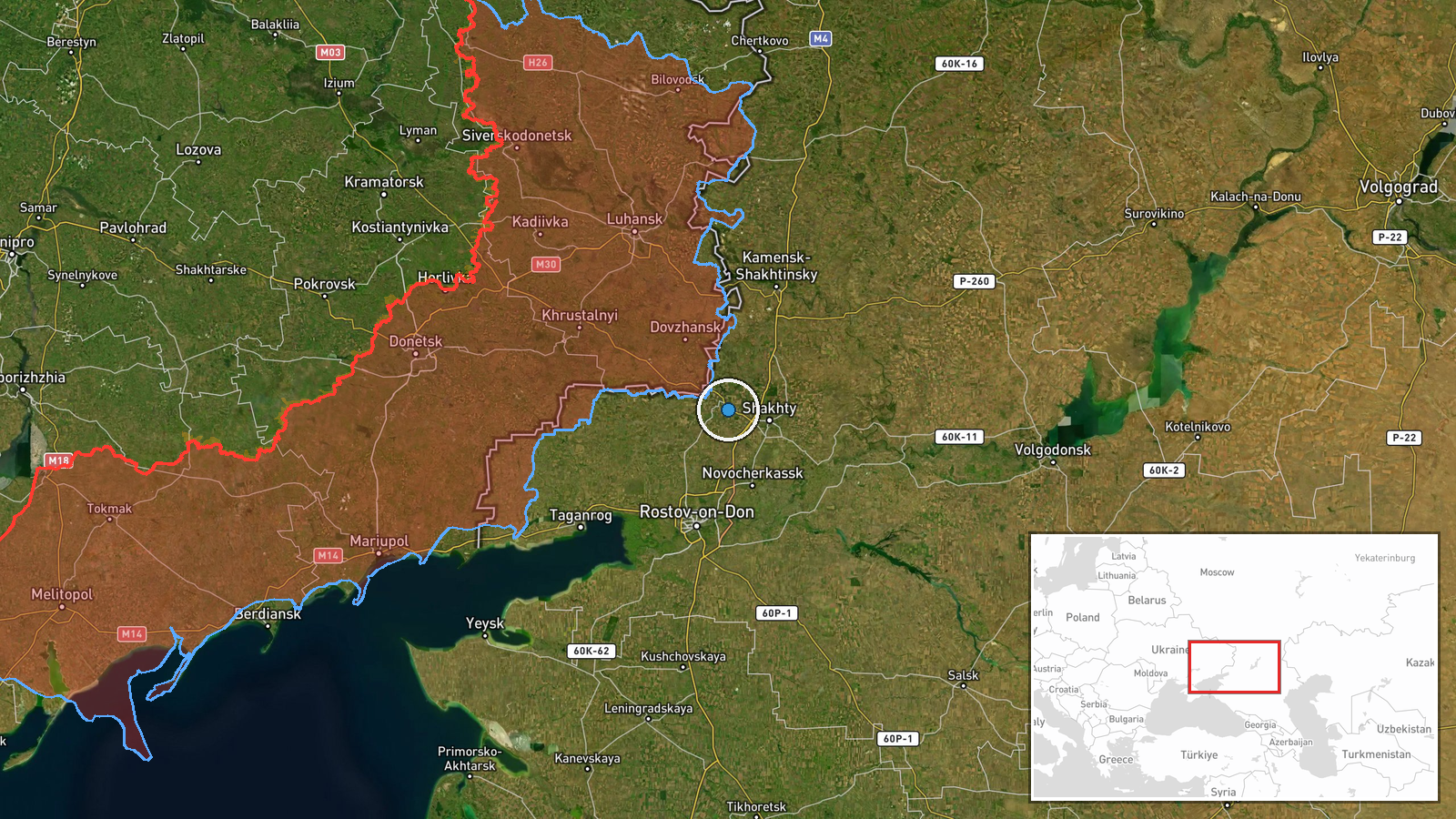 Novoshakhtinsk, Rostov Oblast, Russia — UAS Strike location map
