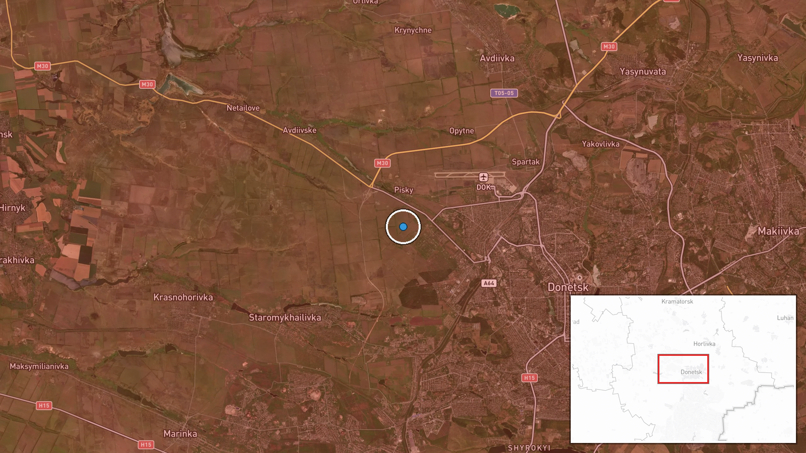Donetsk Oblast, Ukraine — UAS Strike location map