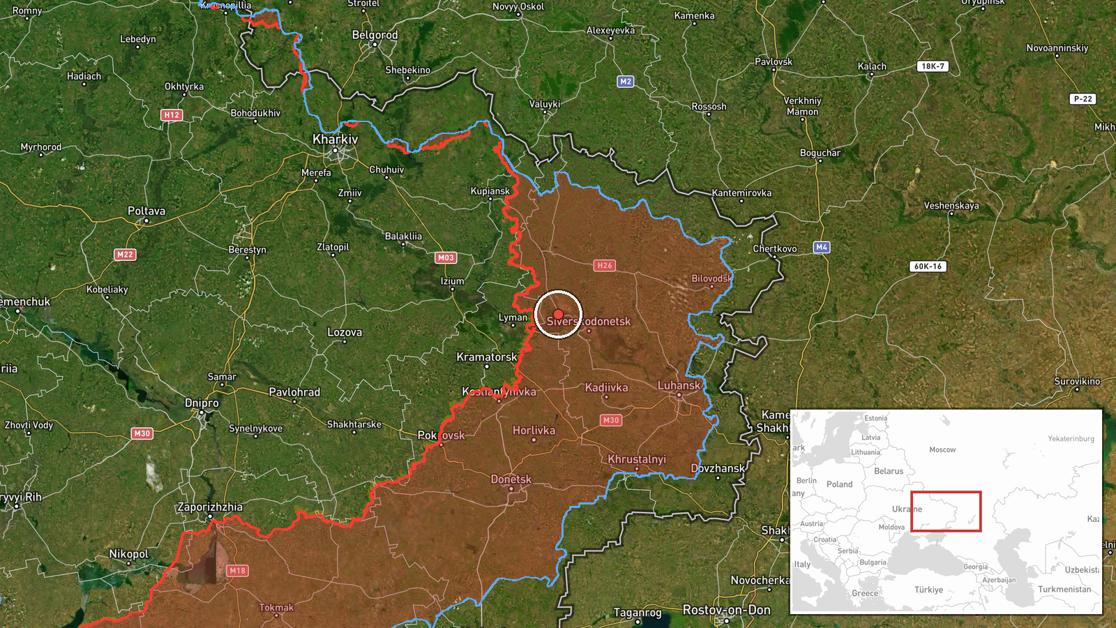 Kreminna, Luhansk Oblast, Ukraine — UAS Strike location map