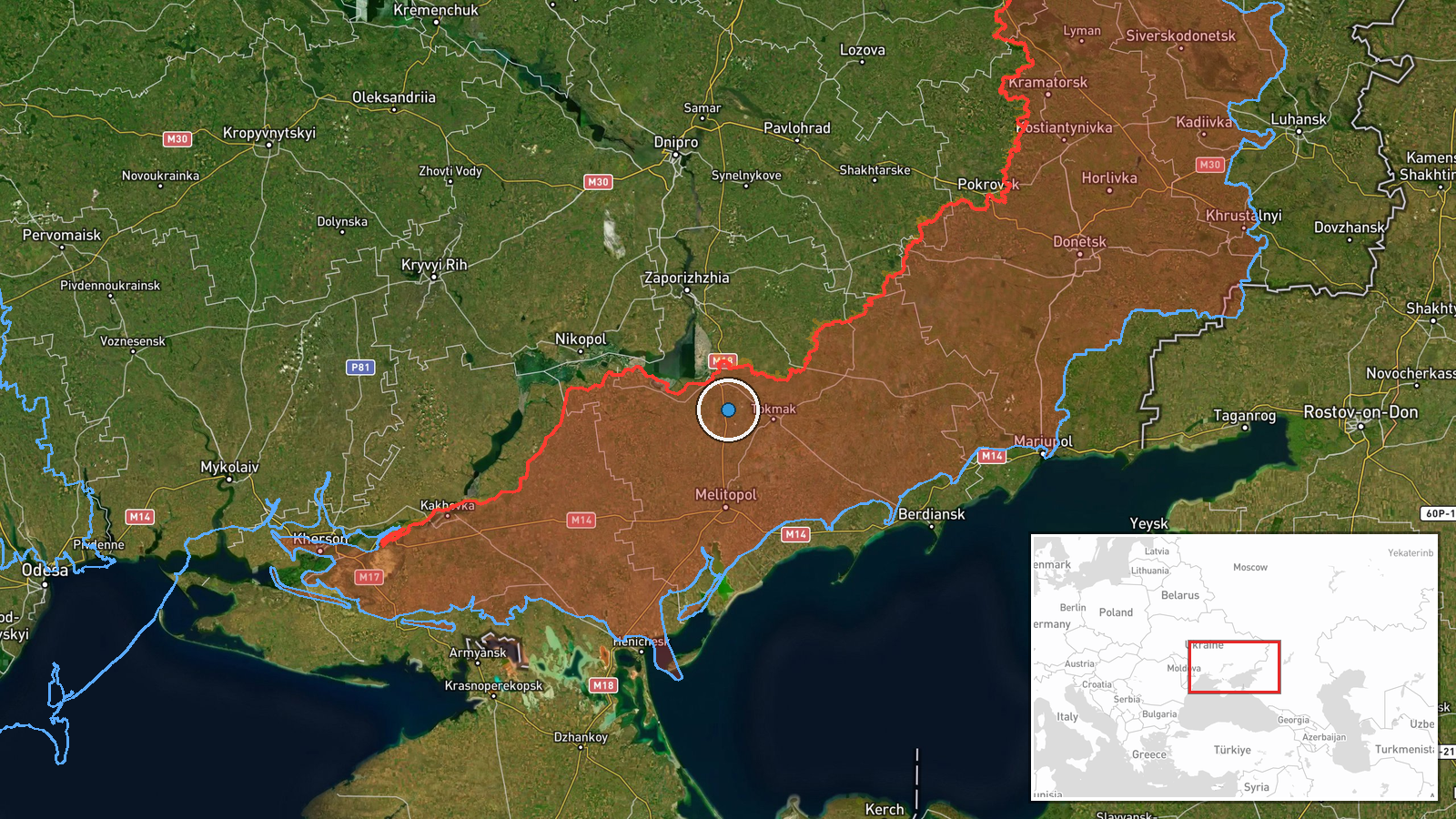 Vinohradivka, Zaporizhzhia Oblast, Ukraine — UAS Strike location map