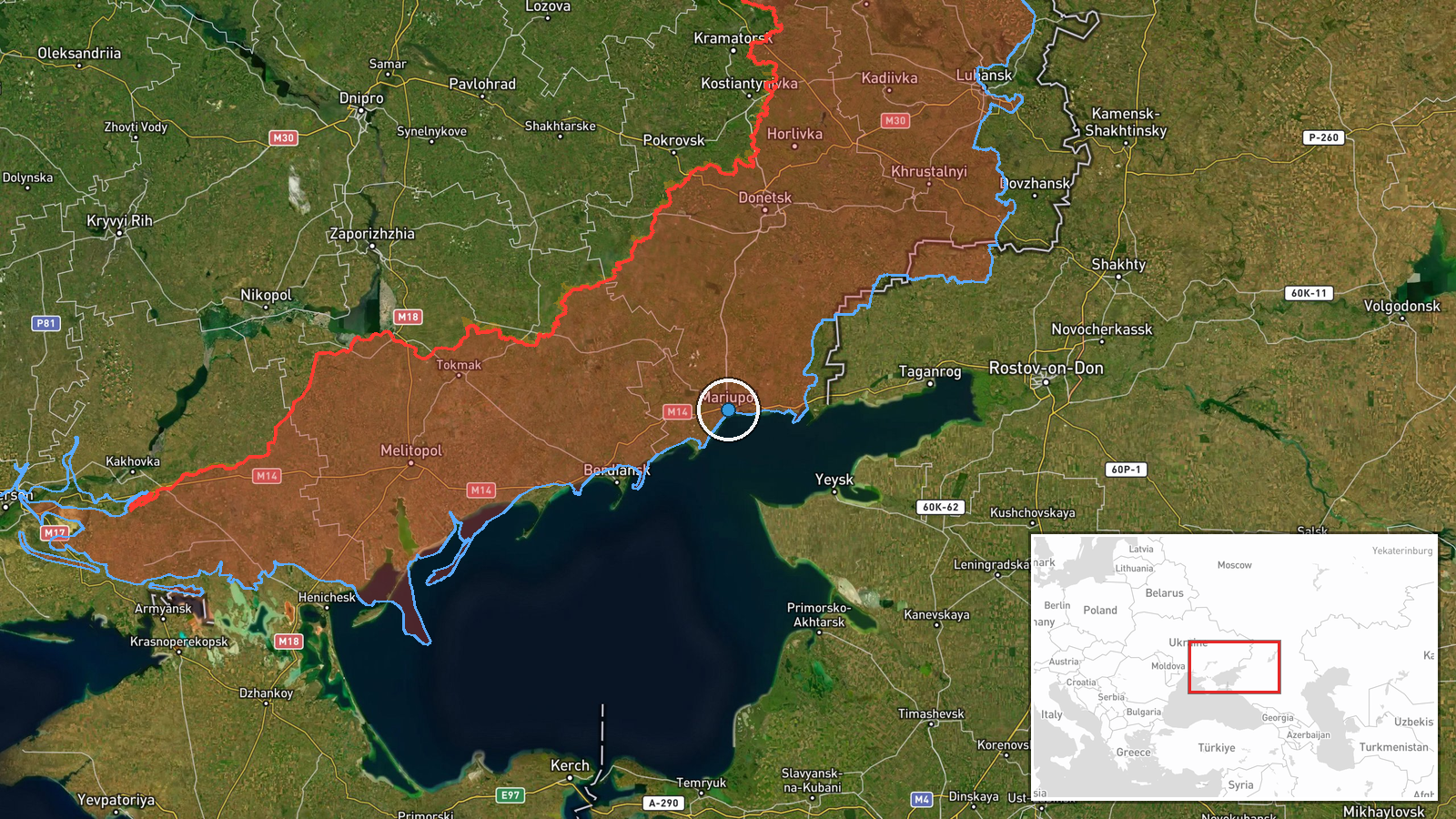 Mariupol, Donetsk Oblast, Ukraine — UAS Strike location map