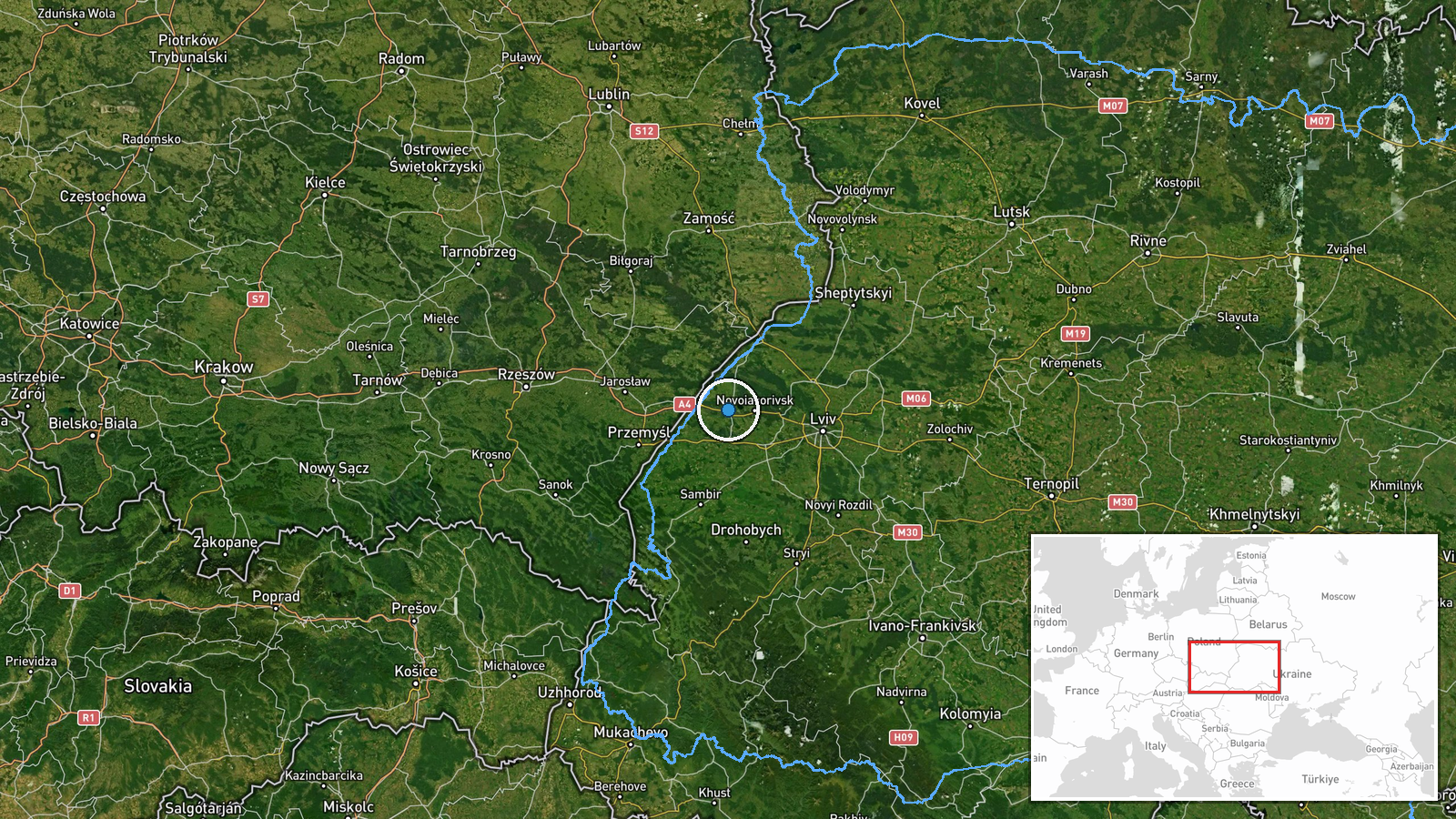 Yavoriv, Lviv Oblast, Ukraine — Military Exercise location map