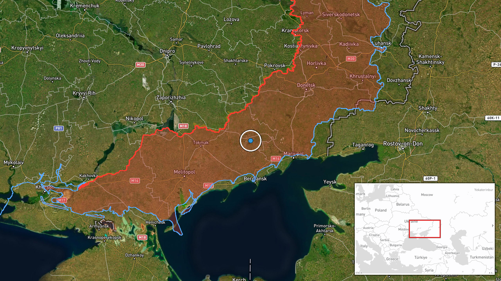 Komysh-Zoria, Zaporizhzhia Oblast, Ukraine — UAS Strike location map