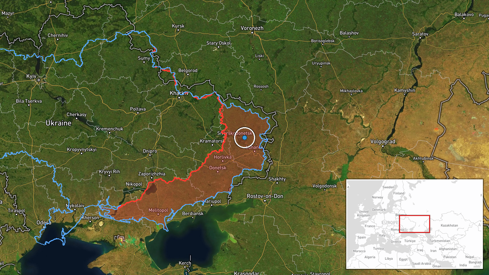 Lysychansk, Luhansk Oblast, Ukraine — UAS Strike location map