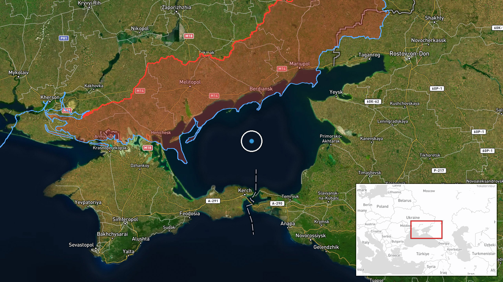Azov, Zaporizhzhia Oblast, Ukraine — UAS Strike location map