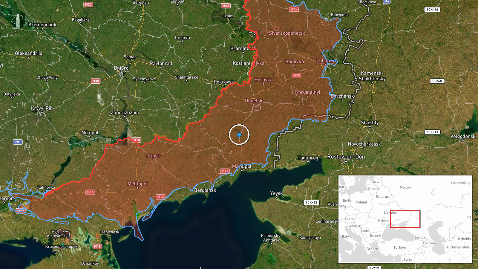 Volnovakha, Donetsk Oblast, Ukraine — UAS Strike location map