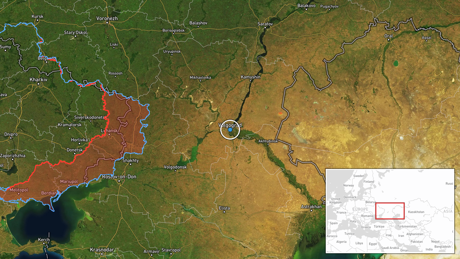 Volgograd, Volgograd Oblast, Russia — Ballistic Missile location map