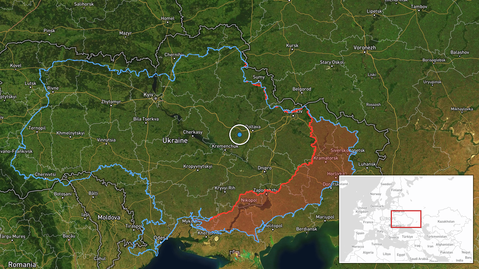 Eastern Ukraine — Report location map