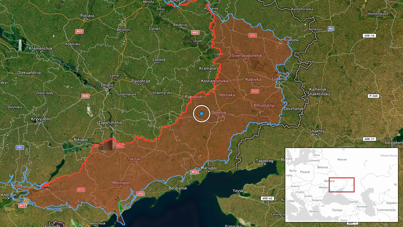 Hirnik, Donetsk Oblast, Ukraine — Report location map