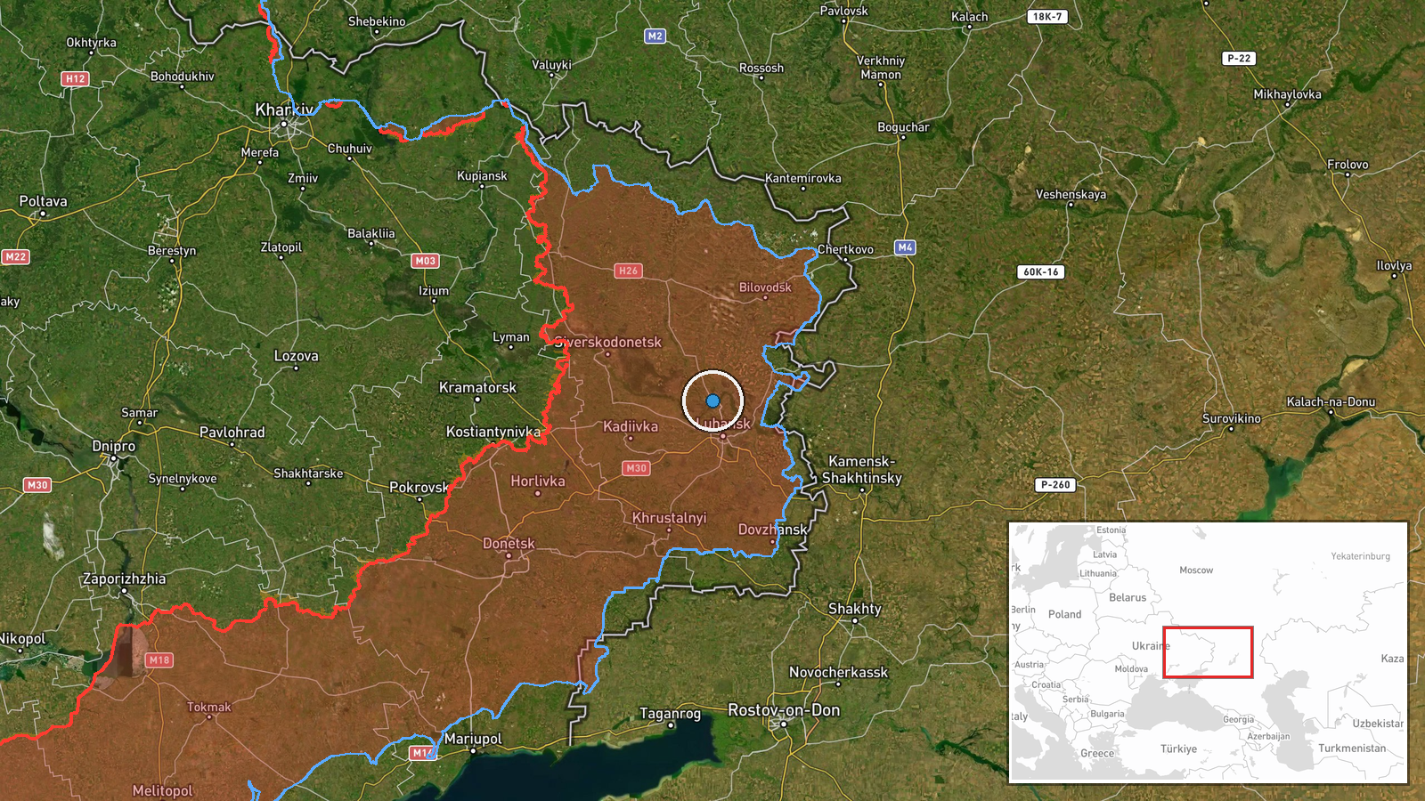 Veselova, Luhansk Oblast, Ukraine — Report location map