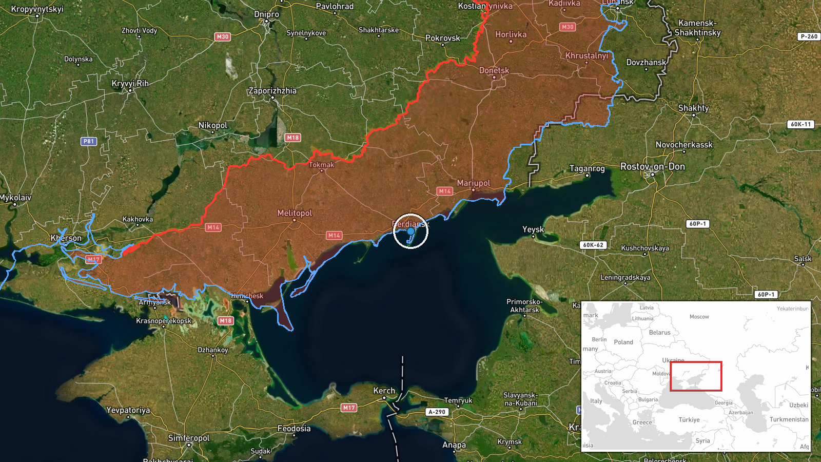 Berdyansk, Zaporizhzhia Oblast, Ukraine — UAS Strike location map