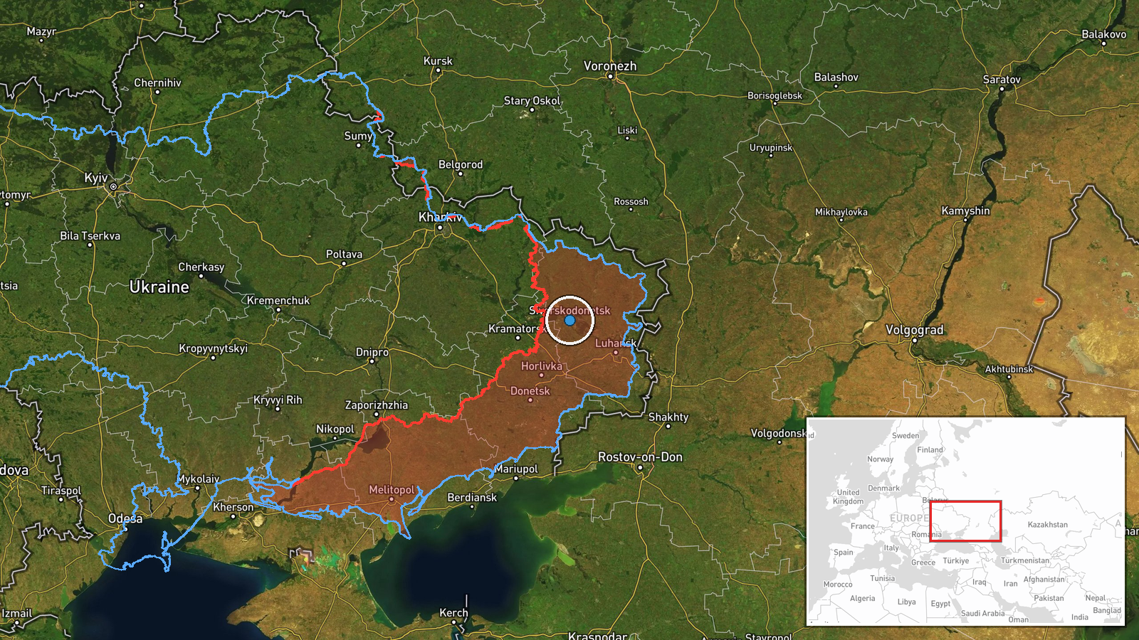 Sievierodonetsk, Luhansk Oblast, Ukraine — UAS Strike location map