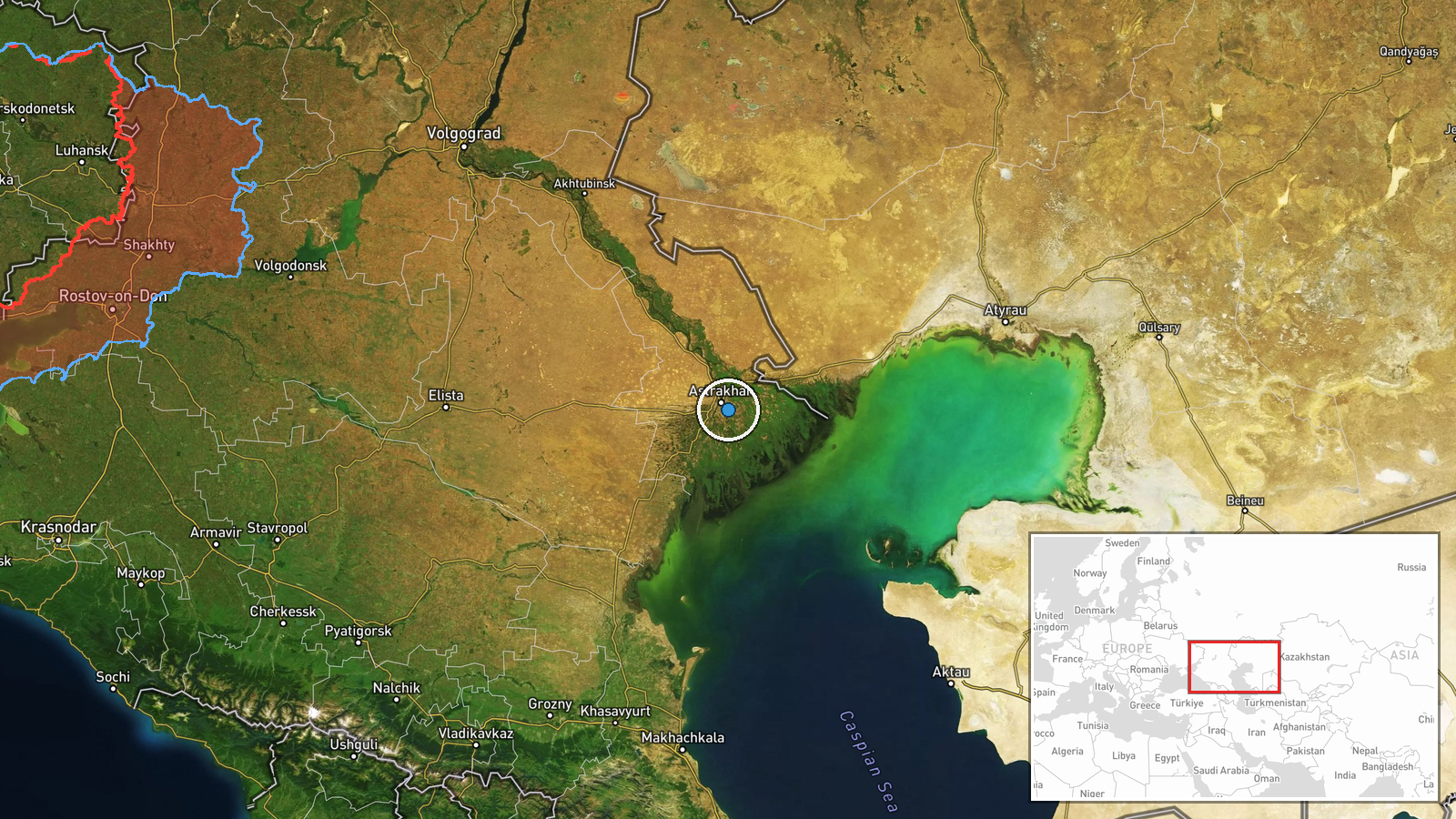 Astrakhan, Astrakhan Oblast, Russia — UAS Strike location map