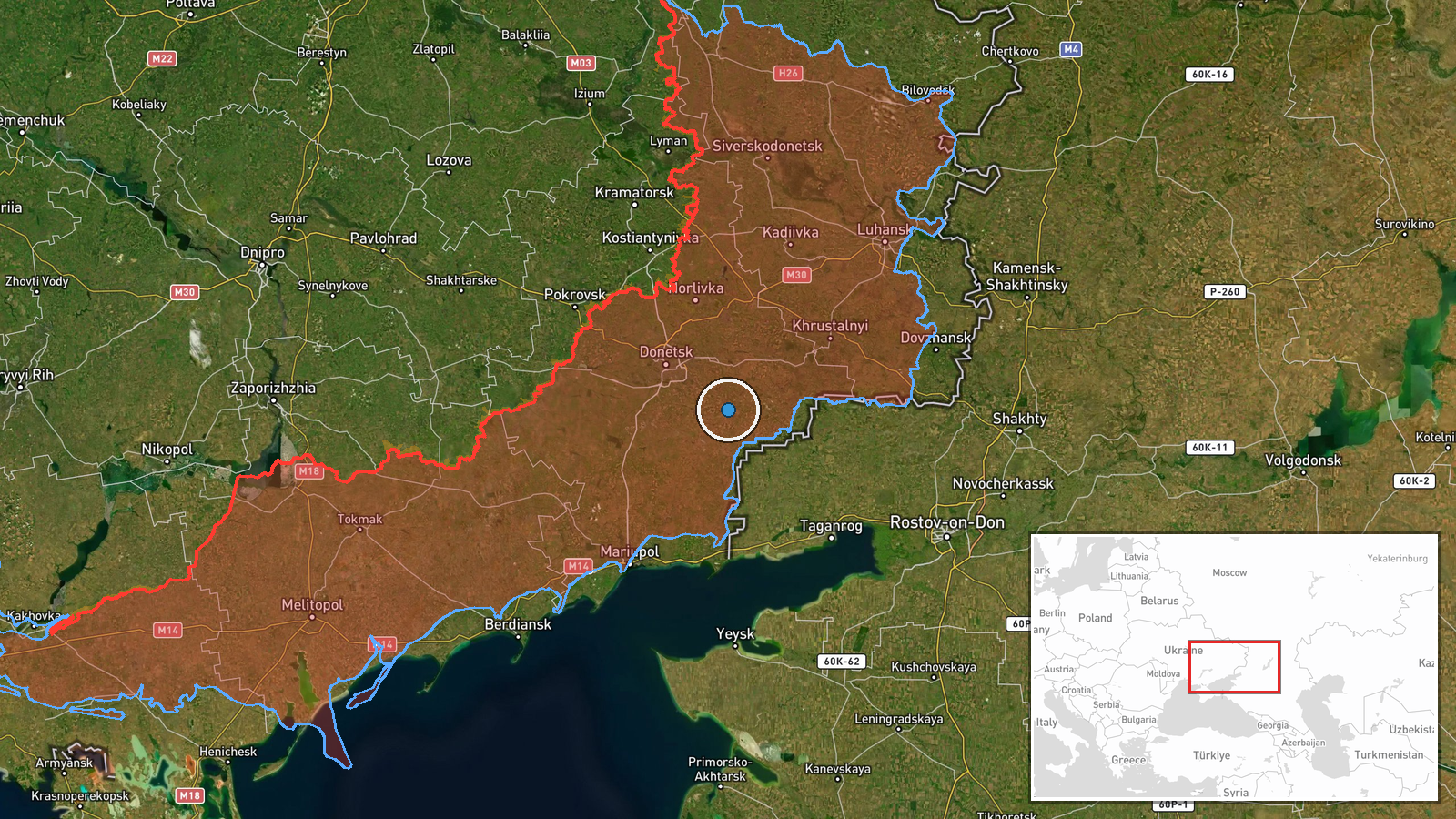 Verkhnoosikovoe, Donetsk Oblast, Ukraine — UAS Strike location map