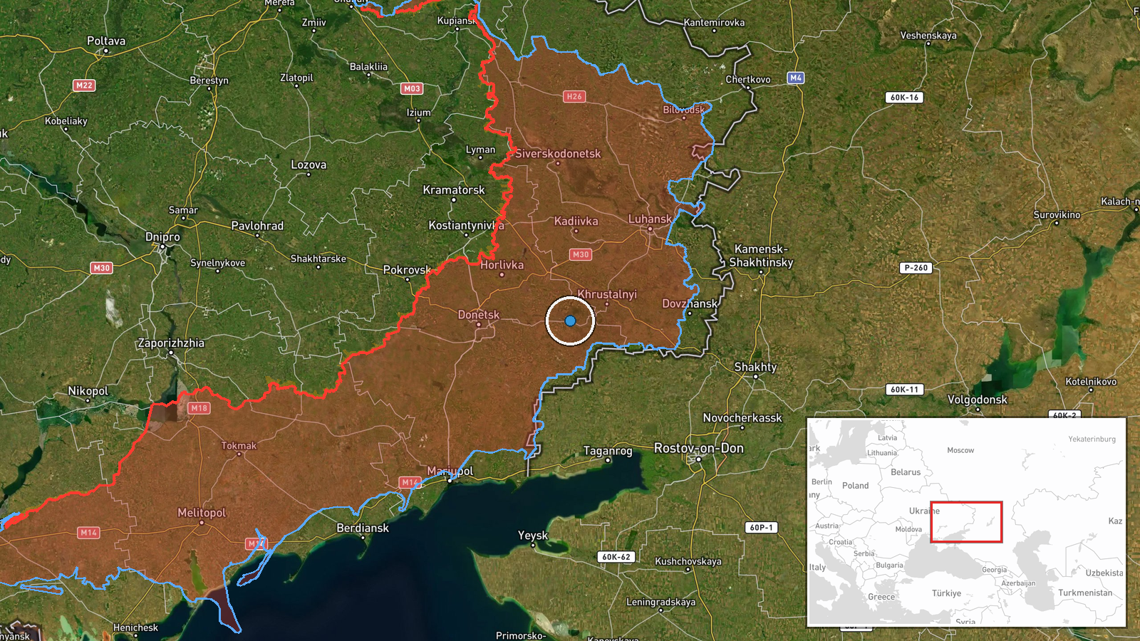 Chystyakove, Donetsk Oblast, Ukraine — UAS Strike location map