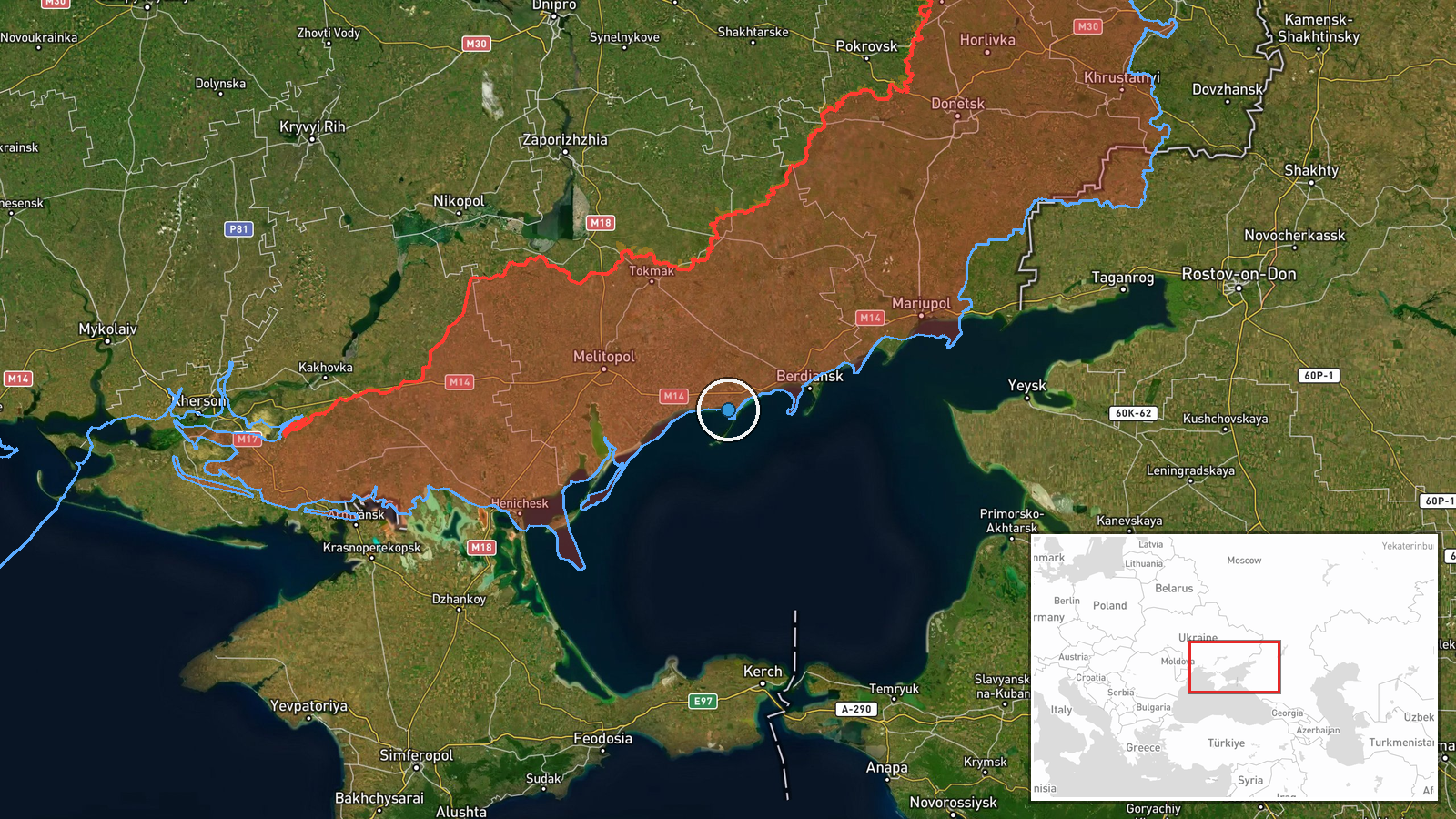 Naberezhnoe, Zaporizhzhia Oblast, Ukraine — UAS Strike location map