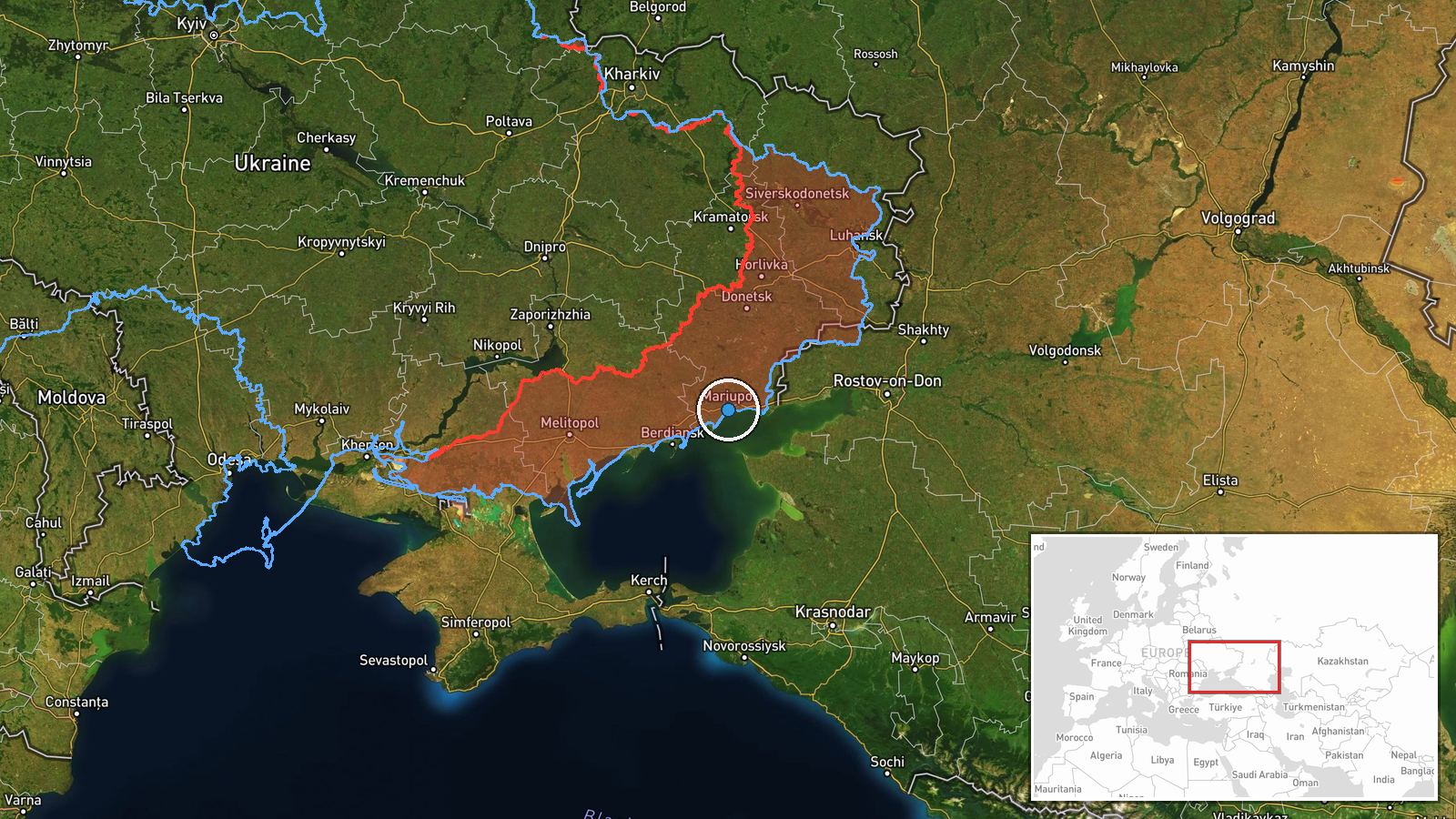 Novoandriivka, Donetsk, Ukraine — Combat location map
