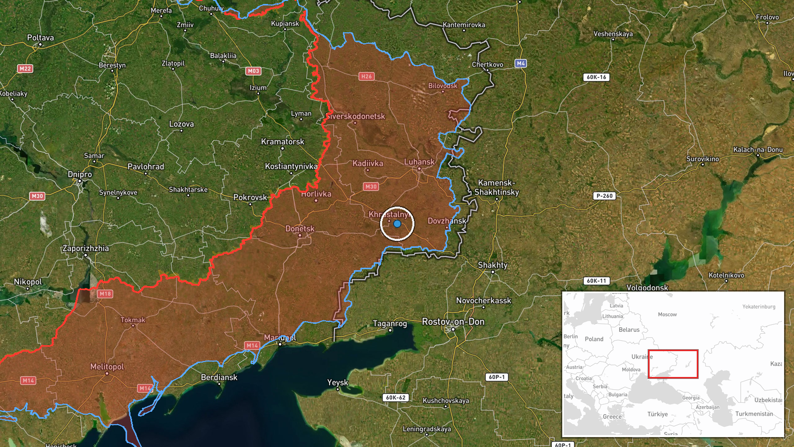 Kripenske, Luhansk Oblast, Ukraine — Combat location map