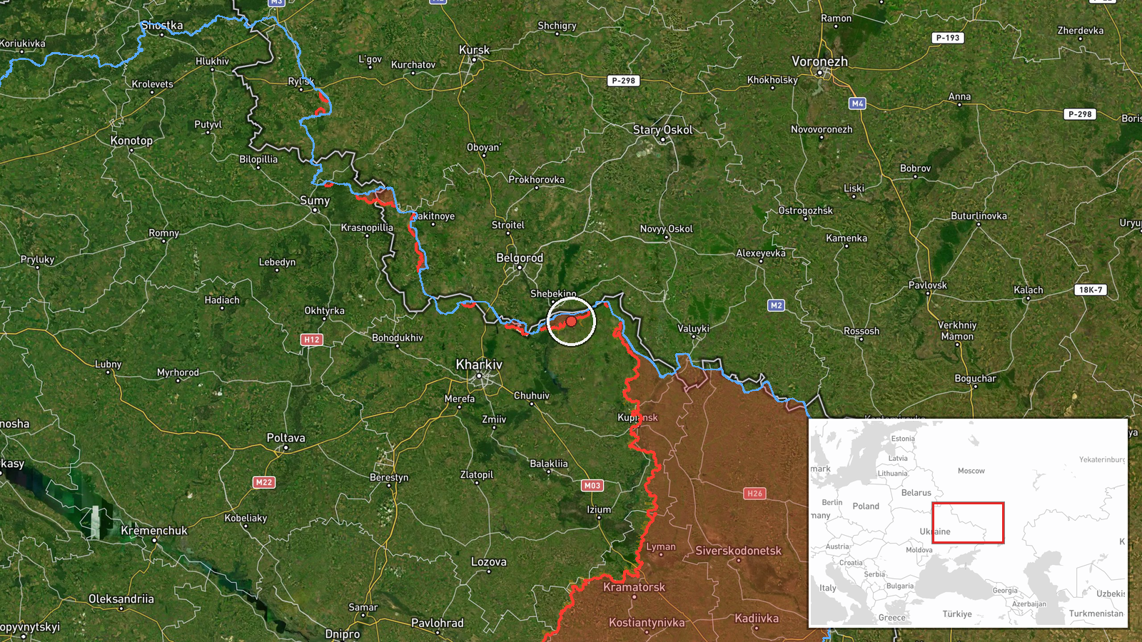 Vovchanski Khutory, Kharkiv Oblast, Ukraine — Combat location map