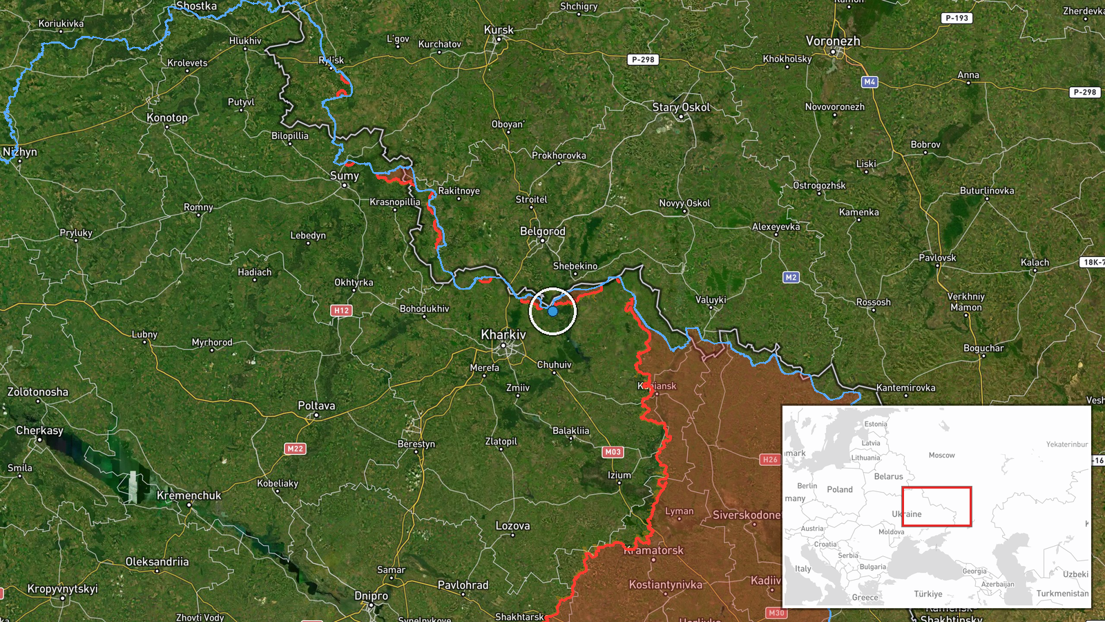 Ternova, Kharkiv Oblast, Ukraine — Combat location map