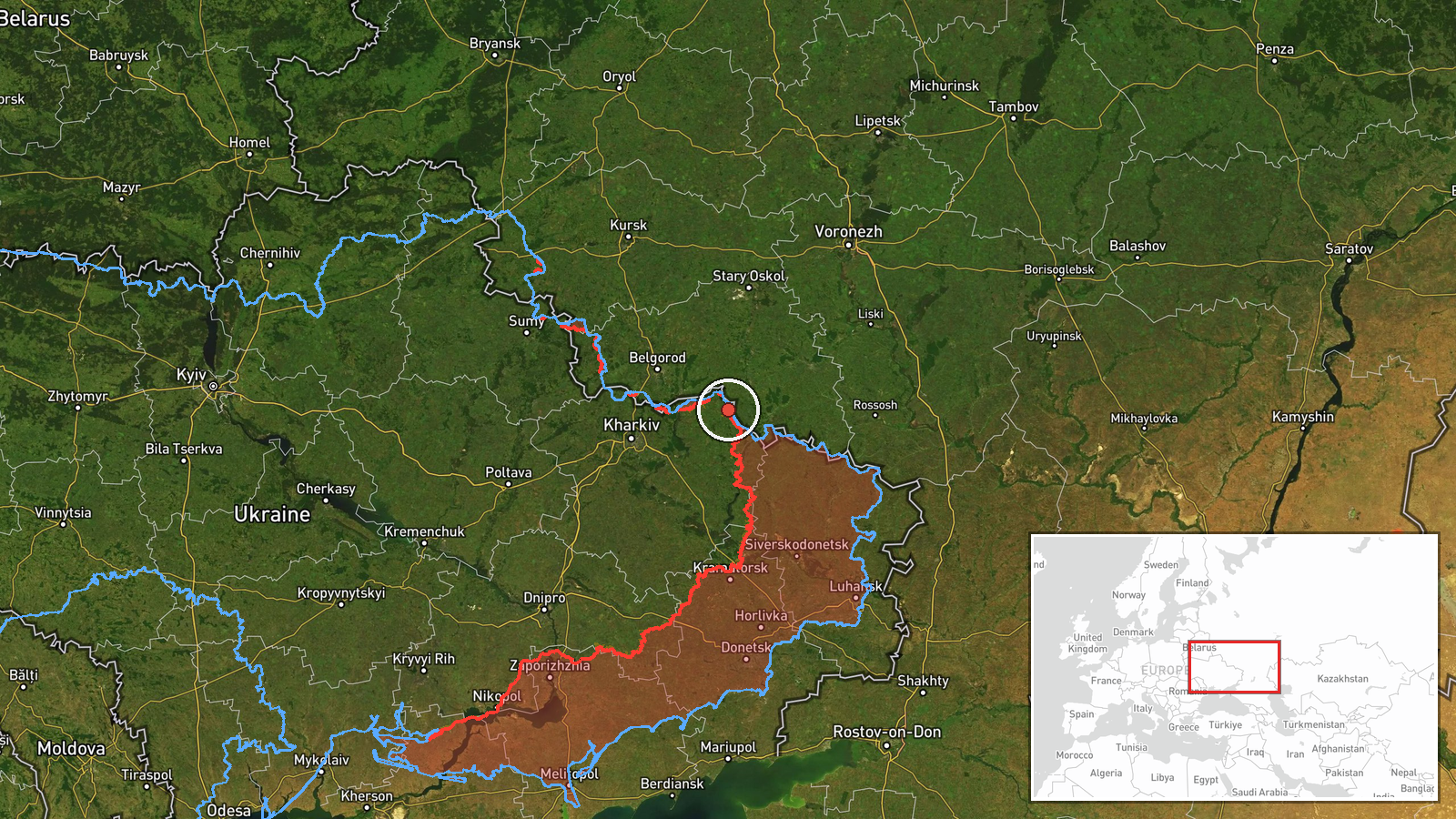 Izbytske, Kharkiv Oblast, Ukraine — Combat location map