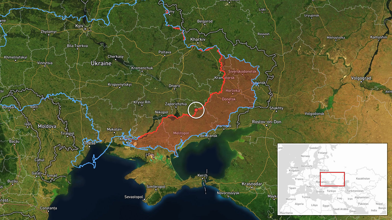 Verkhnya Tersa, Zaporizhzhia Oblast, Ukraine — Combat location map