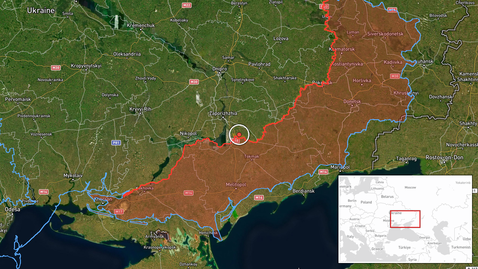 Lukianivske, Orikhiv Raion, Zaporizhzhia Oblast, Ukraine — Combat location map