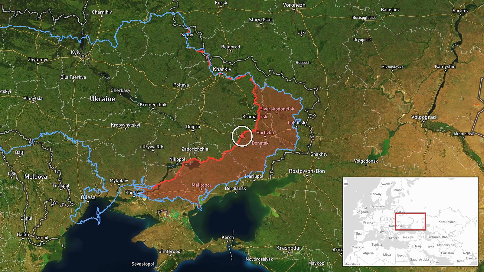 Pokrovsk direction, Donetsk Oblast, Ukraine — Combat location map