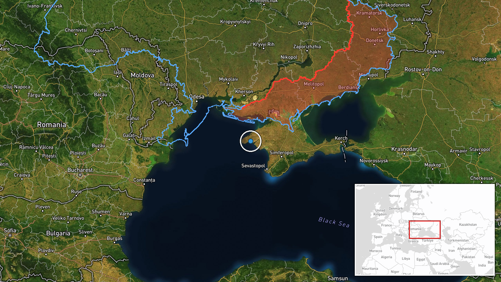 Hromove, Republic of Crimea, Ukraine (Russian-occupied) — Combat location map