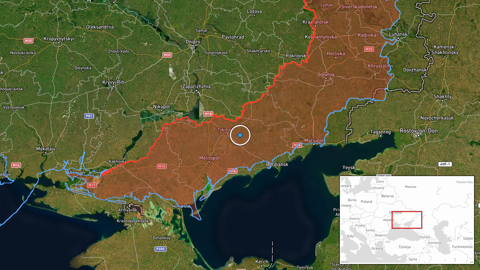 Kamianka, Zaporizhzhia, Ukraine — Combat location map