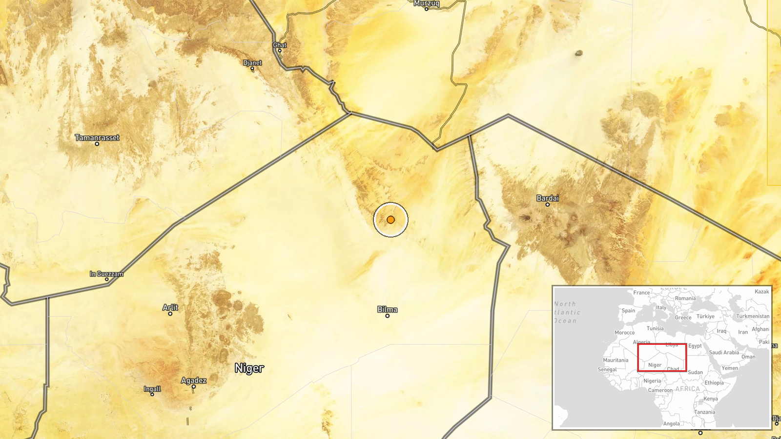 Madama Base, Agadez Region, Niger — Deployment location map
