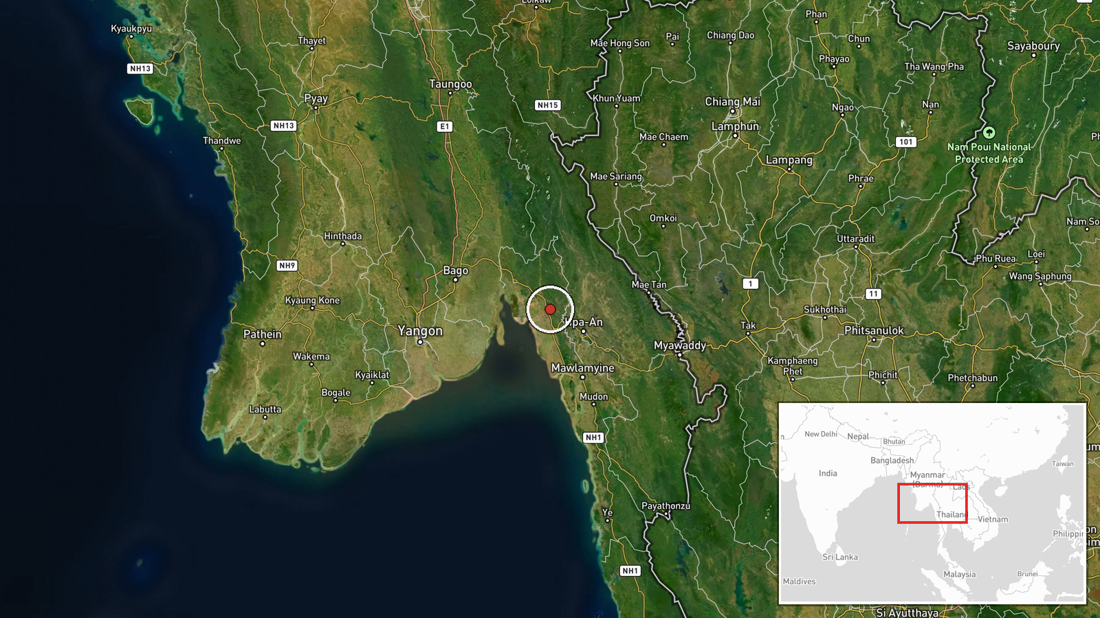 Mon State, Myanmar — Police Operation location map