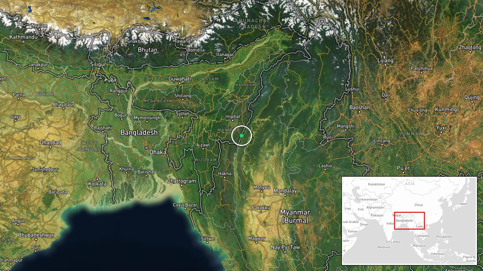 Sun Lan village, Tamu Township, Sagaing Region, Myanmar — Combat location map