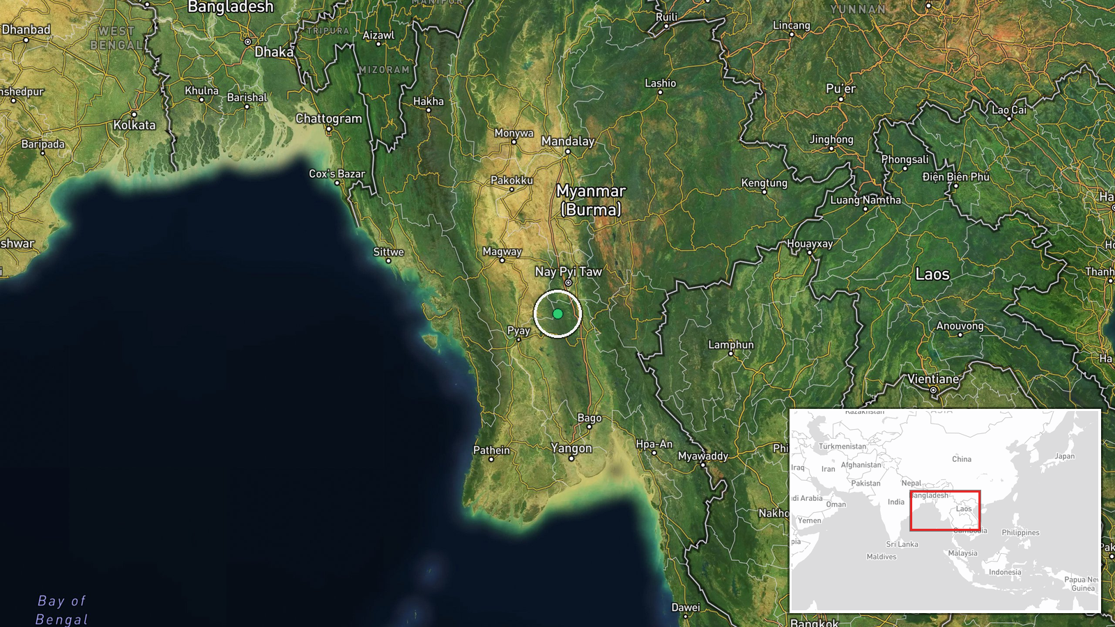 Pawlin Township, Myanmar — Combat location map