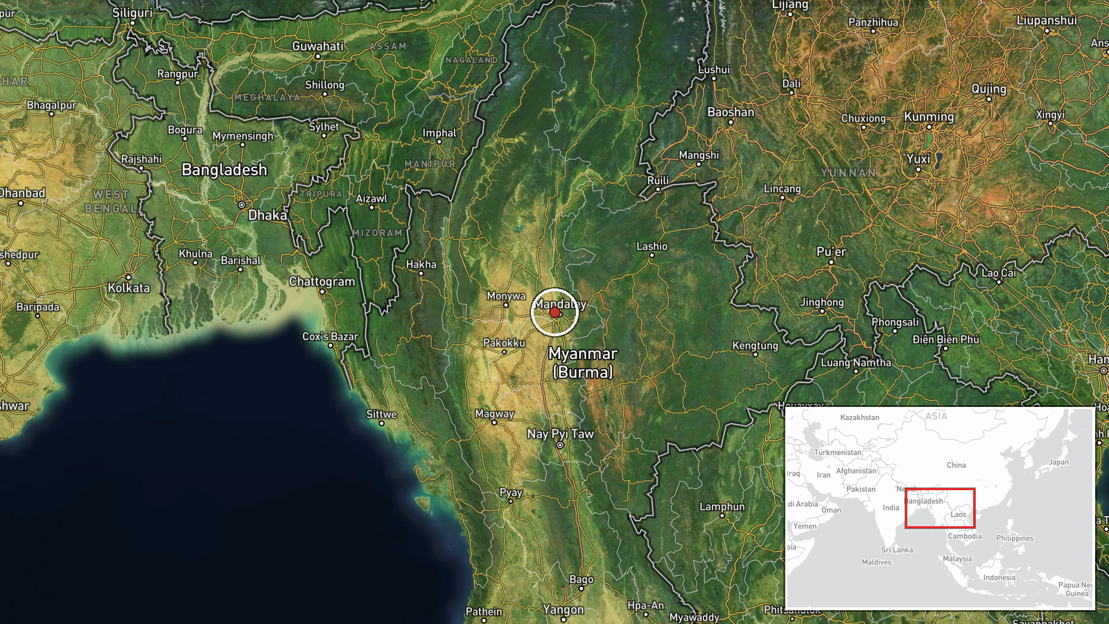 Myanmar — Convoy location map