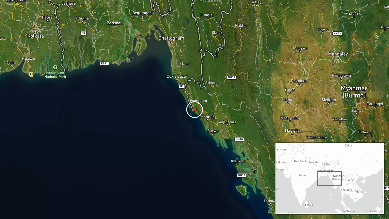 Rae Township, Myanmar — Security location map