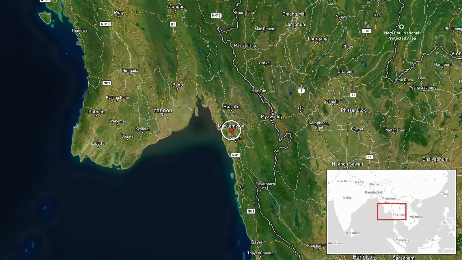 Mawlamyine, Mon State, Myanmar — Report location map